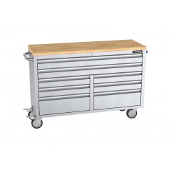 Stainless Steel 52" Mobile Work Bench with 8 Drawers Tool Chest