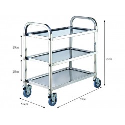 3 Tier Stainless Steel Mobile Trolley