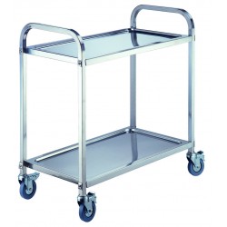 2 Tier Stainless Steel Mobile Trolley