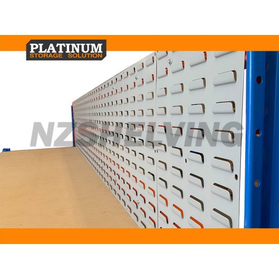 Pallet Racking Workbench with Louvre Backboard 2.9m L x 1.5m H x 0.9m D - Platinum Storage Solution