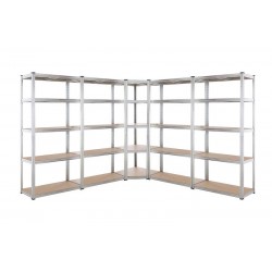 5 tier DIY Shelving H1800 x 900 x 400 With Corner Unit & 4 Storage Shelves